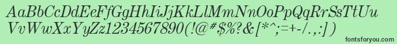 Century.KzItalic Font – Black Fonts on Green Background