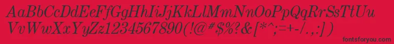 Century.KzItalic Font – Black Fonts on Red Background