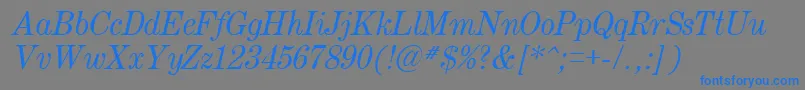 Century.KzItalic Font – Blue Fonts on Gray Background