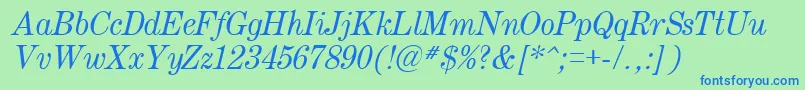 Police Century.KzItalic – polices bleues sur fond vert