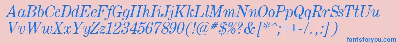 Century.KzItalic Font – Blue Fonts on Pink Background