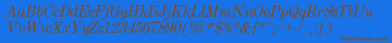Century.KzItalic Font – Brown Fonts on Blue Background
