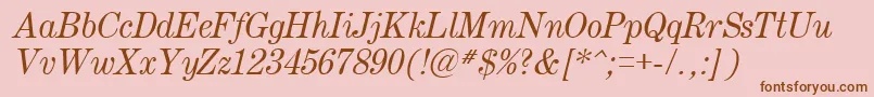 Century.KzItalic Font – Brown Fonts on Pink Background