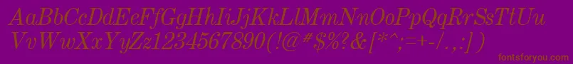 Century.KzItalic Font – Brown Fonts on Purple Background