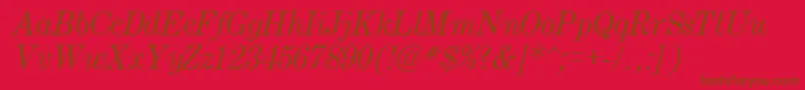 Century.KzItalic Font – Brown Fonts on Red Background
