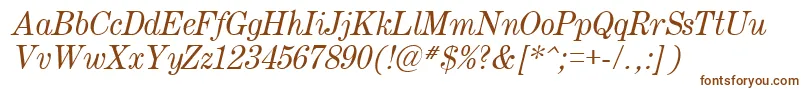 Century.KzItalic Font – Brown Fonts on White Background