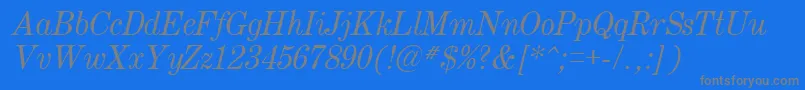 Century.KzItalic Font – Gray Fonts on Blue Background
