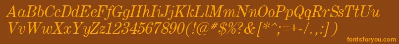 Century.KzItalic Font – Orange Fonts on Brown Background