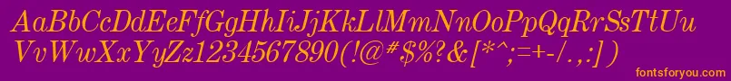 Century.KzItalic Font – Orange Fonts on Purple Background