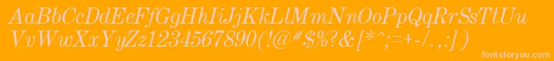 Century.KzItalic Font – Pink Fonts on Orange Background