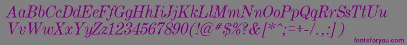 Шрифт Century.KzItalic – фиолетовые шрифты на сером фоне