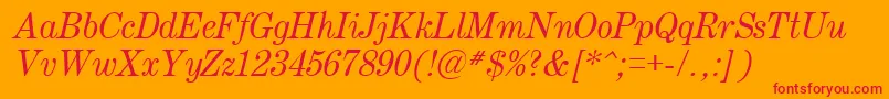 Шрифт Century.KzItalic – красные шрифты на оранжевом фоне