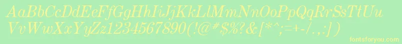 Century.KzItalic Font – Yellow Fonts on Green Background