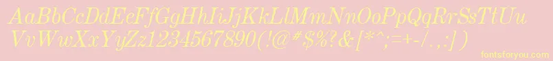 Century.KzItalic Font – Yellow Fonts on Pink Background