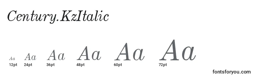 Размеры шрифта Century.KzItalic