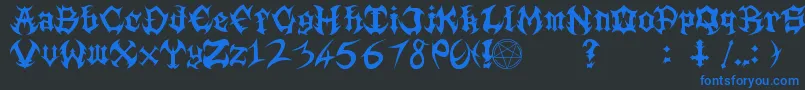 Guttural Font – Blue Fonts on Black Background