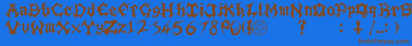 Guttural Font – Brown Fonts on Blue Background