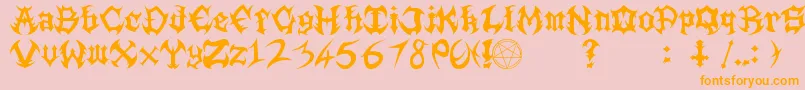 Guttural Font – Orange Fonts on Pink Background