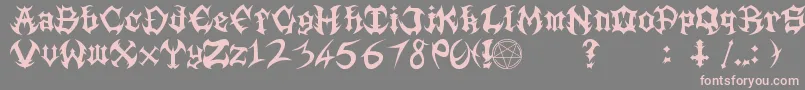 Guttural-Schriftart – Rosa Schriften auf grauem Hintergrund