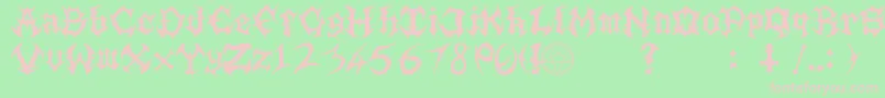 Guttural Font – Pink Fonts on Green Background