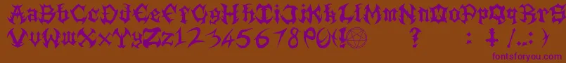 Guttural Font – Purple Fonts on Brown Background