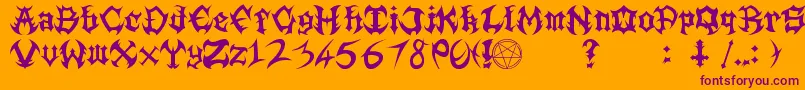 Guttural Font – Purple Fonts on Orange Background