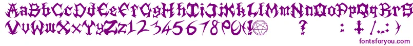 Guttural Font – Purple Fonts on White Background