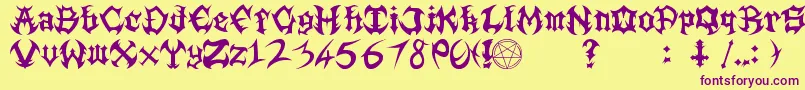 Guttural Font – Purple Fonts on Yellow Background