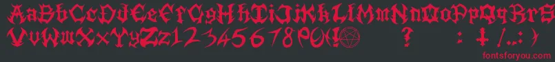 Guttural Font – Red Fonts on Black Background