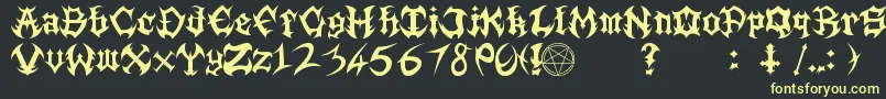 Guttural Font – Yellow Fonts on Black Background