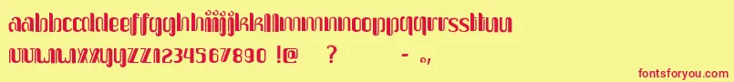Upakarti Font – Red Fonts on Yellow Background