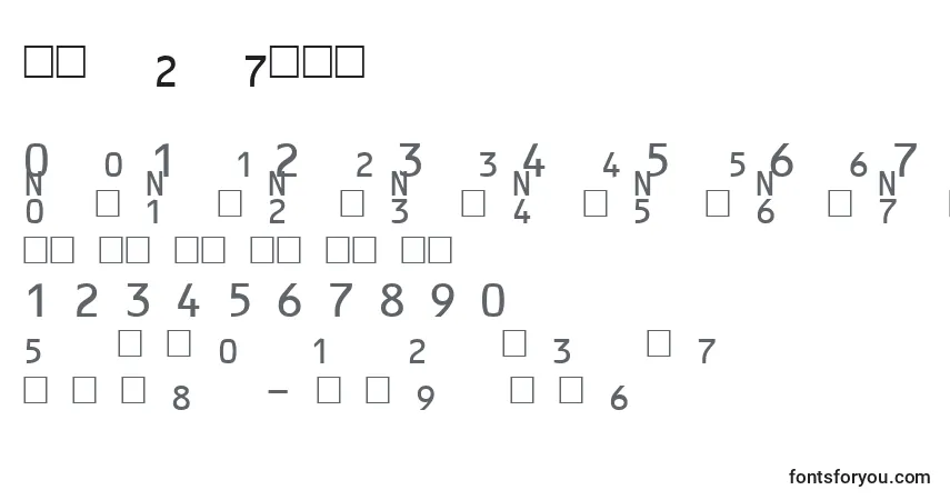 Czcionka Upchrtt – alfabet, cyfry, specjalne znaki