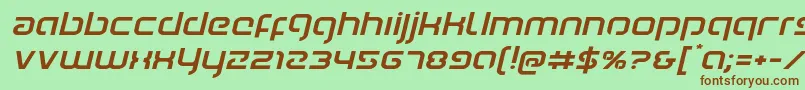 Youngerbloodexpandital Font – Brown Fonts on Green Background