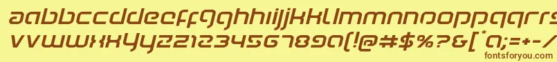 Youngerbloodexpandital Font – Brown Fonts on Yellow Background