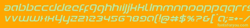 Youngerbloodexpandital Font – Green Fonts on Orange Background