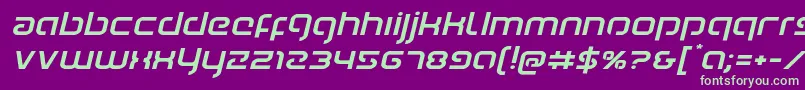 Youngerbloodexpandital Font – Green Fonts on Purple Background