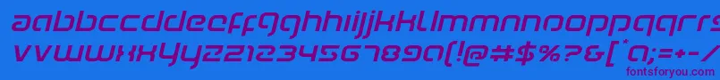 Youngerbloodexpandital Font – Purple Fonts on Blue Background