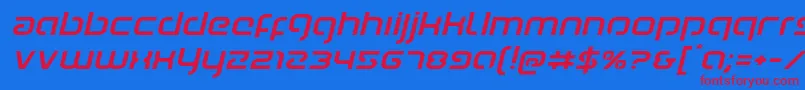 Youngerbloodexpandital Font – Red Fonts on Blue Background