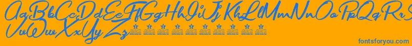 MovieMakersPersonalUse Font – Blue Fonts on Orange Background