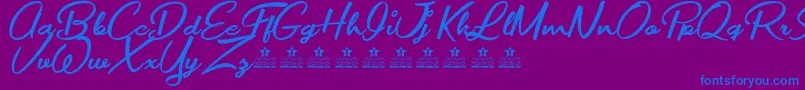 MovieMakersPersonalUse Font – Blue Fonts on Purple Background