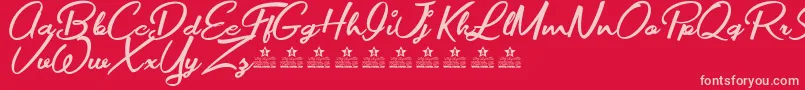 MovieMakersPersonalUse Font – Pink Fonts on Red Background