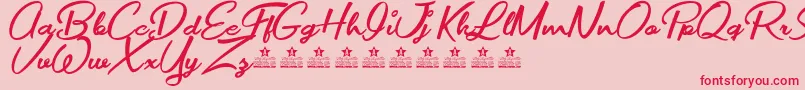 MovieMakersPersonalUse Font – Red Fonts on Pink Background