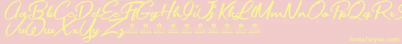 MovieMakersPersonalUse Font – Yellow Fonts on Pink Background