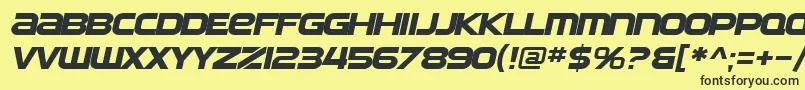 Шрифт SfAutomatonExtendedOblique – чёрные шрифты на жёлтом фоне