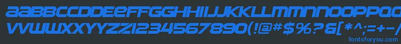 Шрифт SfAutomatonExtendedOblique – синие шрифты на чёрном фоне