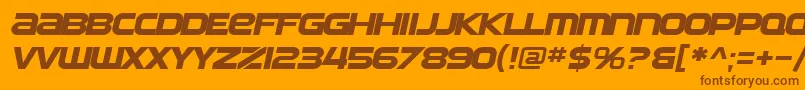 SfAutomatonExtendedOblique Font – Brown Fonts on Orange Background