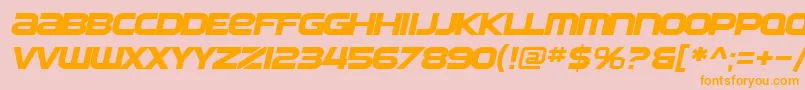 SfAutomatonExtendedOblique Font – Orange Fonts on Pink Background
