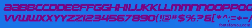 Шрифт SfAutomatonExtendedOblique – фиолетовые шрифты на синем фоне