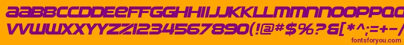 SfAutomatonExtendedOblique Font – Purple Fonts on Orange Background