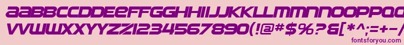 SfAutomatonExtendedOblique-fontti – violetit fontit vaaleanpunaisella taustalla